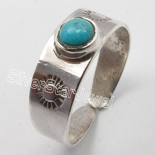 SilverStarJewel .925 Sterling Silver Exclusive Turquoise Cute Adjustable Handcrafted Toe Ring