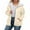 Beige, variant on Bibifish Womens Jackets Oversized Fall Winter Warm Fleece Zip Up Hooded Jackets Casual Long Sleeve Solid Color Soft Outerwear Coats With Pocket