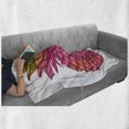 thumbnail image 6 of Pineapple Soft Flannel Fleece Blanket, Exotic Tropical Organic Fruit Hand-drawn Illustration in Gradient Energetic Color, Cozy Plush for Indoor and Outdoor Use, 50" x 60", Multicolor, by Ambesonne, 6 of 6