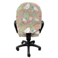 thumbnail image 3 of Natural Office Chair Slipcover, Tea Cups with Birds Flowers Lemon Slices and Leaves in Retro Colors, Protective Stretch Decorative Fabric Cover, Standard Size, Pale Green Blush and Dusk, by Ambesonne, 3 of 5