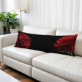 thumbnail image 2 of Red Rose Body Pillow Covers, Vintage Abstract Garden Flower Floral Black Soft Throw Pillow Cases with Invisible Zipper, Decorative Pillowcase Pillows Protectors for Sofa Bed Couchair 20"x54", 2 of 9