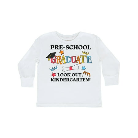 

Inktastic Pre-School Graduate Look out Kindergarten! Gift Toddler Boy or Toddler Girl Long Sleeve T-Shirt