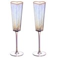 thumbnail image 1 of 1Pair Love Heart Glass Goblet Practical Champagne Flute with Gold Edges High Stemmed Glasses Gold Rimmed Glasswares, 1 of 4
