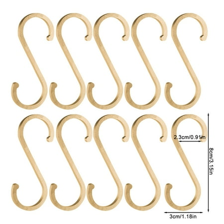 

DejavYOU 10X S Hook Kitchen Hook Meat Hook Metal Hook S Shape Hanging Black/Gold/Silver