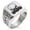 Silver, variant on Stainless Steel Biohazard Death Skull Geometric Pattern Biker Style Polished Ring