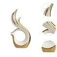thumbnail image 6 of Esquirla Art Ceramic Statue Sculpture Unique Figurine Home Table Decoration Home Decor for Dining Room Office Porch Party Shelf White gold, 6 of 8