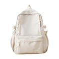 thumbnail image 1 of Mochila de moda versátil con bolsillo frontal, informal, de nailon, ligera y ajustable. Blanco, 1 of 9