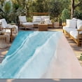 thumbnail image 3 of Outdoor Rug 5x8 ft Aqua Blue Coastal Beach Waterproof Outdoor Patio Rug Mat Non Slip Outside Area Rugs Carpet for RV,Camping,Porch,Deck,Pool,Balconybackyard,Ocean Sea Water, 3 of 9
