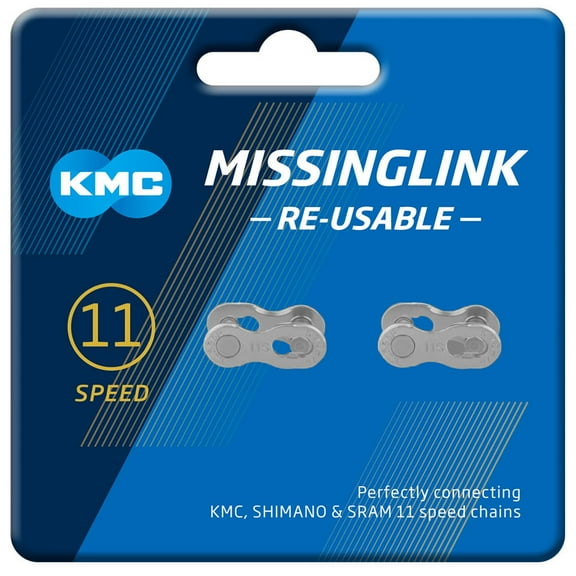 KMC 11 Speed Missinglink Joining Link 2 Pairs Dark Silver