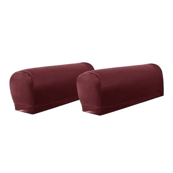 MAE 2Pcs Universal Stretch Sofa Armchair Arm Covers Nonslip , Armrest Cover Ultra Thick And Soft PU Leather Stretch Arm Cover