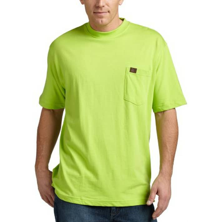 RIGGS WORKWEAR by Wrangler Men's Pocket T-Shirt, Safety Green, X-Large -  