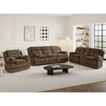 thumbnail image 4 of Roundhill Furniture Ardello 3-Piece Reclining Sofa Set, Corduroy Upholstery, with Built-In Power Center, and Storage Console, Chocolate, 4 of 21