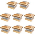 thumbnail image 6 of 8 Pack Copper / White Outdoor Garden 5 x 5 Solar LED Post Deck Cap Square Fence Light Landscape Lamp Lawn PVC Vinyl Wood, 6 of 11