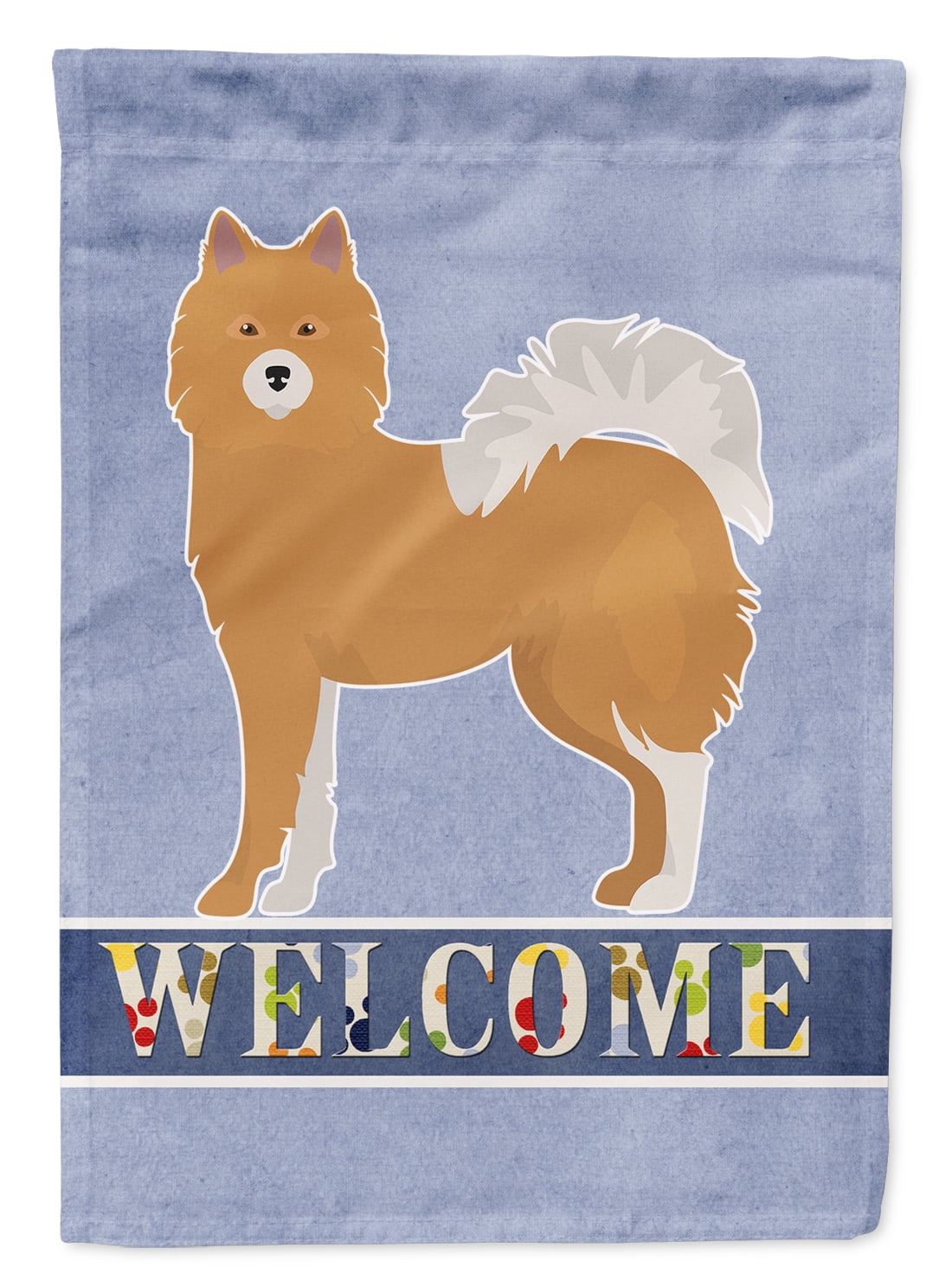 Brown & White Elo dog Welcome Garden Flag