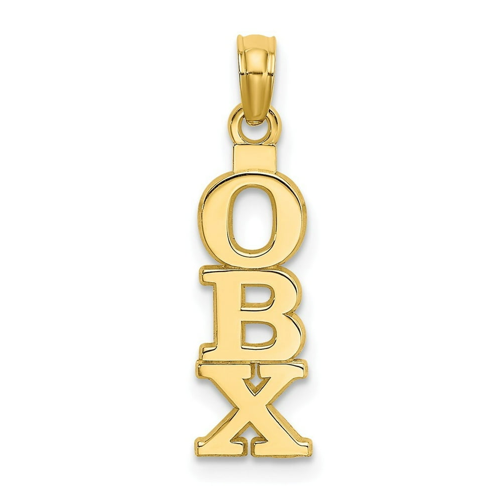 JewelryWeb 14k Gold Obx Vertical High Polish Outer Banks