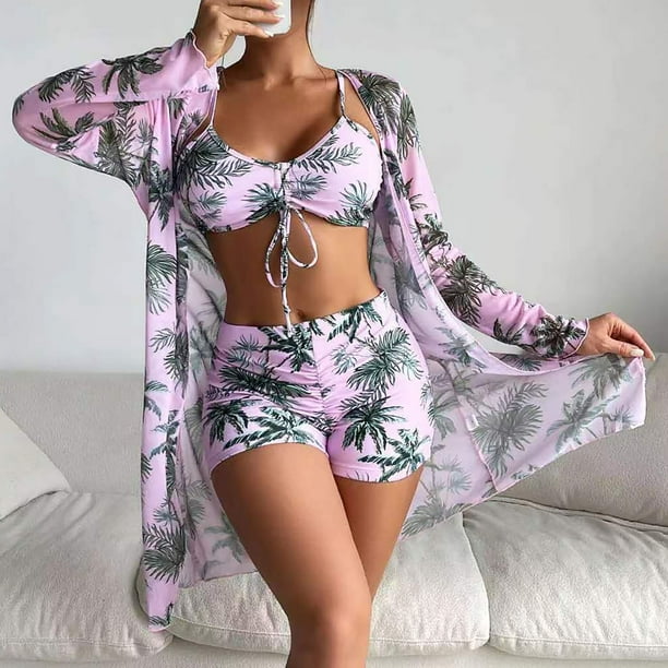 Trajes de baño para mujer Trajes de baño para mujer Trajes de baño para mujer Ropa de playa Trajes de baño de 3 piezas para mujer
