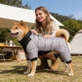 thumbnail image 3 of Winter Coat with Shoulder Straps Warm Jumpsuit Four Legged Design Polyester Fabric Adjustable for Small Medium Dogs Cold Weather Outdoor, 3 of 7