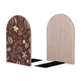 thumbnail image 2 of Lsque Coffee and Flowers Printed Wood Bookends,Non-Skid Bookend for Shelves,Heavy Duty Support Bookends,Non-Slip Foam Pads for Office, Home, and Library,1 Pair, 2 of 8