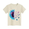 thumbnail image 4 of SGFCWSX Girls Short Sleeve T-Shirt, Kids Print Regular Fit Crewneck Summer Tees Casual Everyday Tops Beige Size 9-10Years, 4 of 4