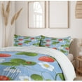 thumbnail image 6 of Ambesonne Floral Duvet Cover Sets, Strawberry Daisy Retro, 2-Queen, Blue Green Red, 6 of 7