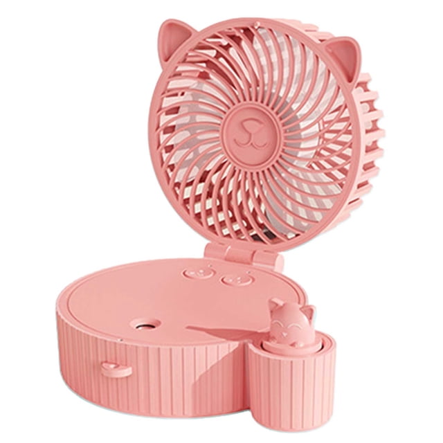 Portable Neck Fan Colorful Spray Small Fan Handheld Folding Desktop Cold Fan Usb Charging Mini Lazy Neck Small Fan Personal Fan Neck