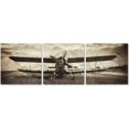 thumbnail image 2 of 3 Panels Vintage Plane Picture Aviation Art Airplane Decor Old Paper Aircraft Art Plane Decor Stretched and Framed Ready to Hang Airplane Print Artwork for Home Decor Wall Decor, 3 pcs/set, 2 of 6