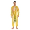 thumbnail image 2 of IAUYY Unisex Adult Onesie Pajamas Ultra-Soft Crystal-Soft Fabric, Halloween Adult Onesie Pajamas Adults,With a Zipper Plus Size Onesie Pajamas, Yellow Silhouettes Embrace Each Other, 2 of 7