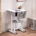 thumbnail image 1 of Adjustable Students Children Desk And Chairs Set White, 1 of 20