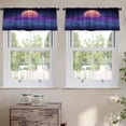 thumbnail image 2 of LALILO Kitchen Curtain Valance Party Space Disco Grid Neon Rod Pocket Window Curtain 52"x 18" Set of 2, 2 of 7