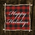 thumbnail image 2 of Ritter, Gina 26x26 White Modern Wood Framed Museum Art Print Titled - Happy Holidays On Plaid, 2 of 4