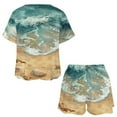 thumbnail image 3 of Beach Seashell Starfish Pajamas Set Womens Loungewear Sleepwear 2 Piece PJ Sets, 3 of 7
