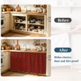 thumbnail image 4 of Merry Christmas Cabinet Curtain 35"Wx35"L, Dustproof Under Sink Skirt with Self Adhesive Tape, Xmas Red Green Plaid Checkered Cabinet Curtain Cover for Kitchen Sink, Bathroom Vanity, Laundry Room, 4 of 9