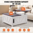 thumbnail image 3 of Vevor ZFXBSKFZ36YC412GHV1 36 in. Farmhouse Square Coffee Table, Hinged Lift Top with Built-in Power Strip, Wooden Rustic Cocktail - Brown & White, 3 of 10