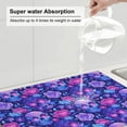 thumbnail image 5 of Vsdgher blue Skull purple flower1 Dish Drying Mat Super Absorbent Drying Mat Large Dish Drying Mats for Kitchen Counter Kitchen Drying Mat 24" x 18", 5 of 7