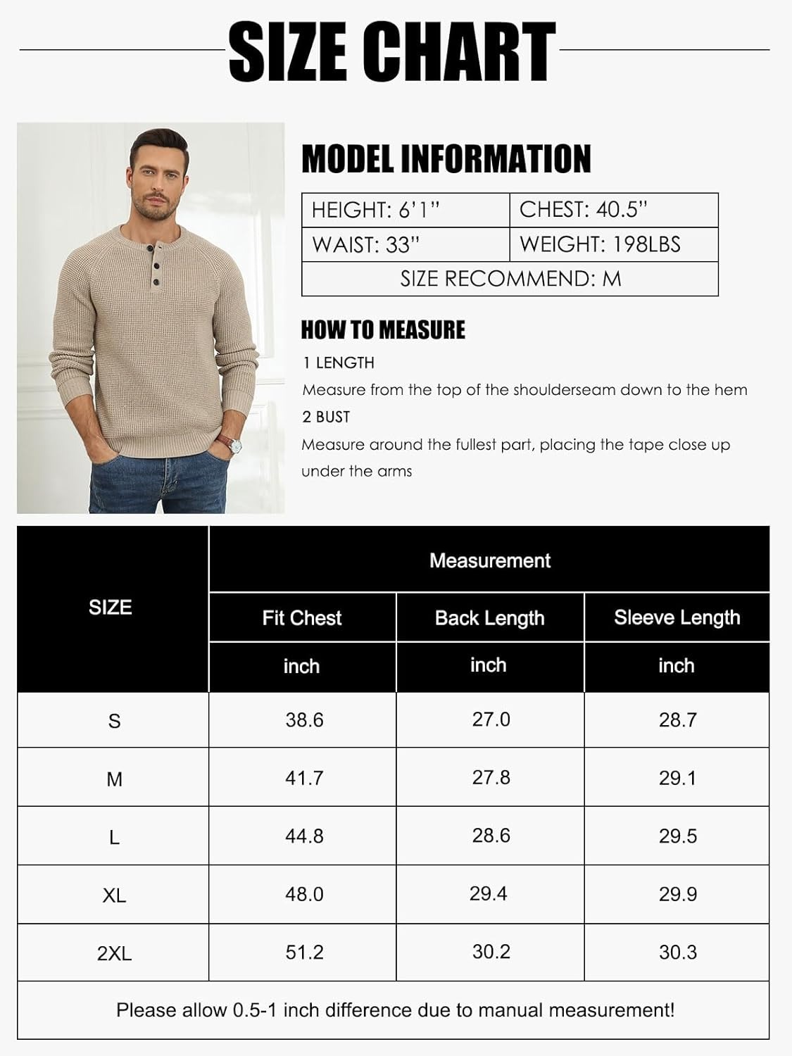 QDG Men's Henley Knit Pullover Sweater with Waffle Texture photo 5