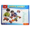 Magical Magnet 46 Piece Educational Toy Set with Wheels and Tires and Strong Magnetic Blocks (Works with Magna Tiles & Magformers) (46)