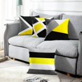 thumbnail image 5 of Set of 4 Throw Pillow Covers Modern Abstract Stripe Simple Geometric Acrylic Bold Decorative Pillow Cases Home Decor Square 20x20 Inches Pillowcases(Grey Yellow), 5 of 5