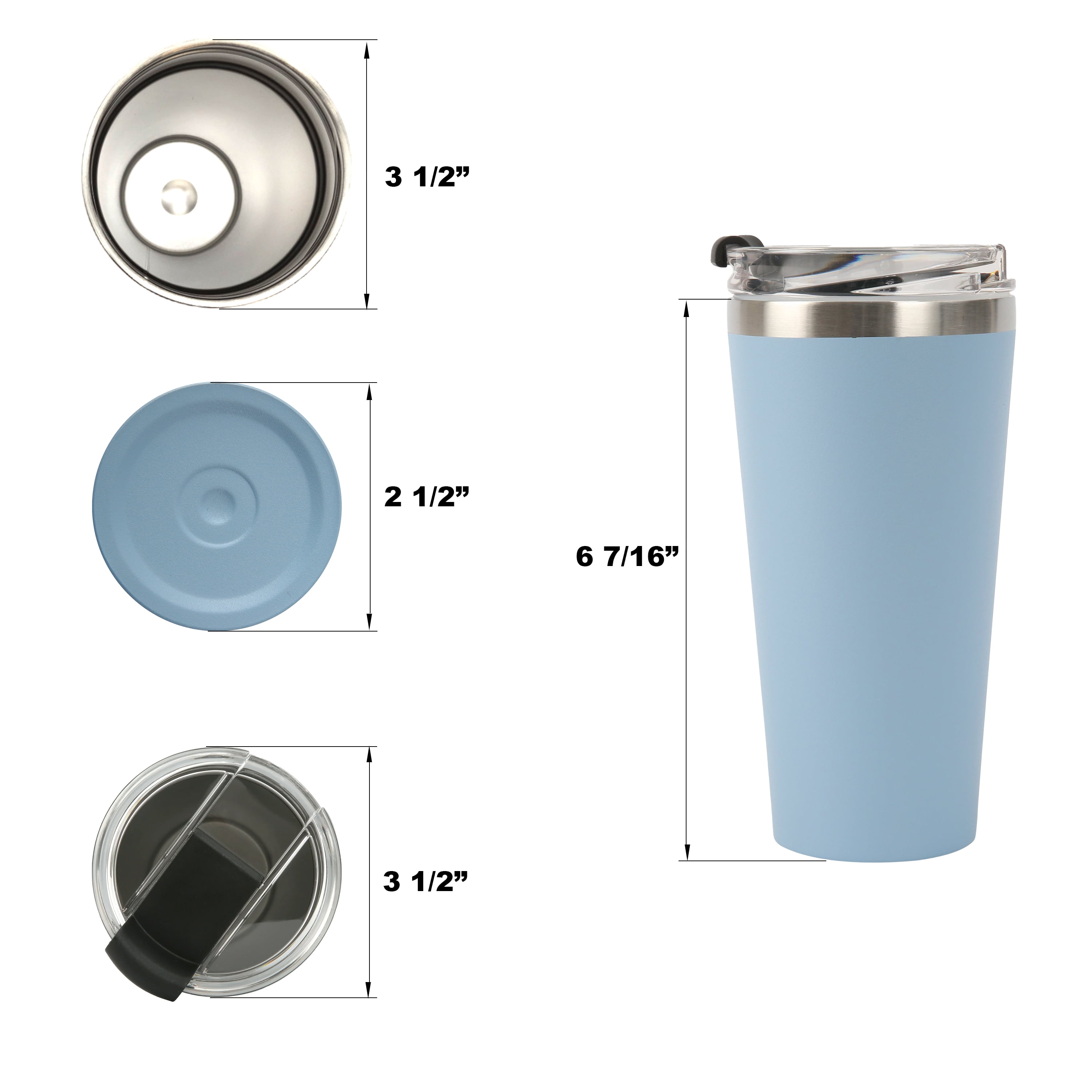 Mainstays 20oz (20 Fluid Ounces) Double Wall Vacuum Sealed Stainless Steel Tumbler Blue
