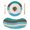 Blue Green, variant on Teal Blue Brown Round 13 Inch Placemats Set of 4, Retro Farmhouse Gradient Wood HeatResistant Non Slip Place Mats for Dining Table, Wipeable Braided Kitchen Table Mats for Housewarming