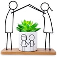 thumbnail image 5 of Rawiri Herefun Maceta de cerámica para suculentas, maceta con bandeja de bambú, macetas para suculentas, maceta para cactus, planta en maceta para suculentas, maceta de regalo para el hogar,, 5 of 5