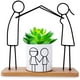 thumbnail image 5 of Maceta para suculentas y cactus con bandeja de bambú: divertida maceta de cerámica para mamá e hijo, regalo perfecto para la decoración del hogar y la oficina, con capacidad para miniplantas, 5 of 5