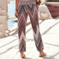 thumbnail image 4 of Huowey Wide Leg Pants Woman High Waist Floral Printing Elastic Waist Trousers Long Pants Boho Beach Relaxed Joggers Summer Fashionable Breathable Pencil Pants,Light Purple,L, 4 of 6