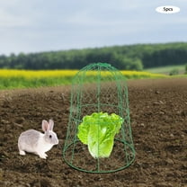 Wildnix Metal Plant Protective Cages, Green Garden Wire Cloche Set of 5, Large Mesh Design to Protect Plants from Rodents and Pests