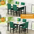 thumbnail image 4 of AWQM 4 Person Dining Table Set, White Marble Dining Table with 4 Velvet Upholstered Chairs, Space Saving Dining Table, Breakfast Table, Breakfast Table for Kitchen, Living Room and Breakfast Corner., 4 of 7