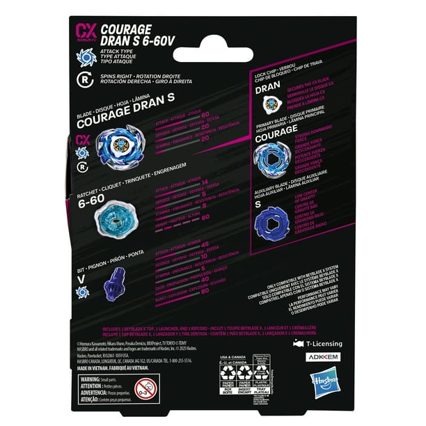 Beyblade X Courage Dran S Starter Pack with Top & Launcher