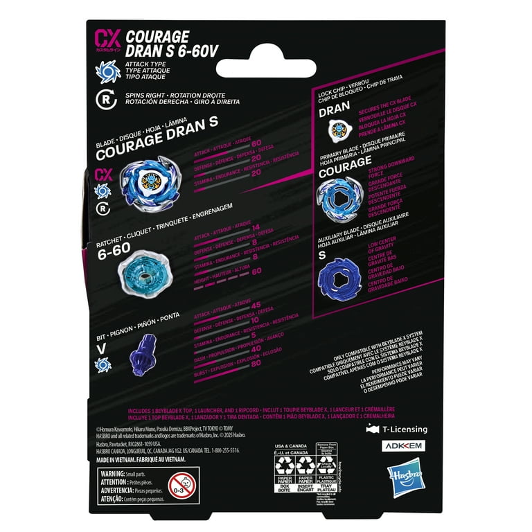 Beyblade X Courage S 6-60V CX Starter pack set with Attack Type