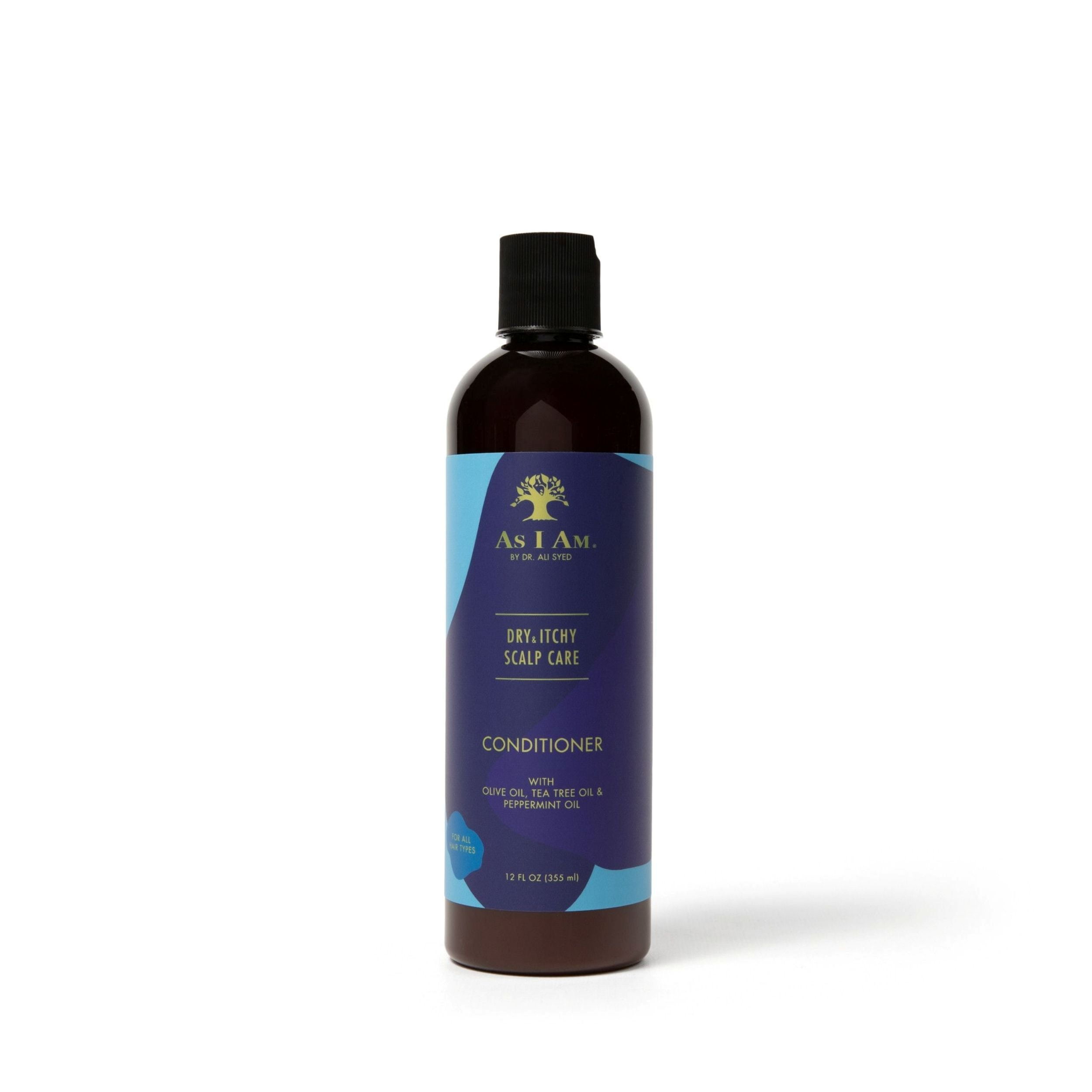(6 pack) As I Am Dry & Itchy Scalp Care Conditioner for Dry Scalp Flakes and Moisture Balance 12 fl.oz. With Olive Oil, Tea Tree Oil & Peppermint Oil