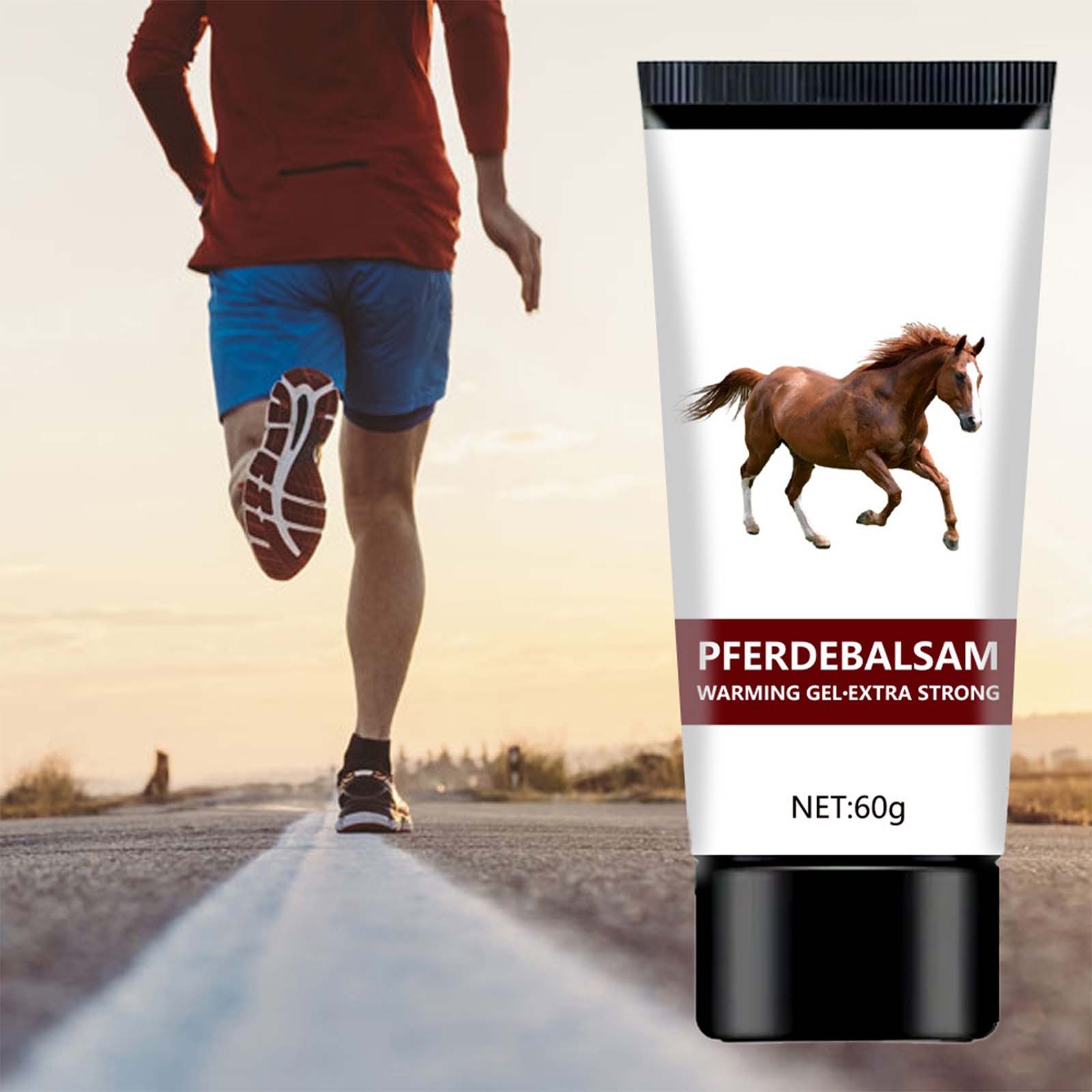 Herunwer Horse Balm Gel, Extra Strength Warming Massage Gel, with Horse Chestnut & Safflower Extract, Joint & Muscle Support