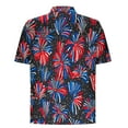 thumbnail image 4 of cllios Men American Flag Button Up Shirts 4th of July Hawaiian Shirt for Men Patriotic Short Sleeve Button Down Outfits, 4 of 5
