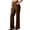 Brown, variant on Womens High Waisted Dress Pants Elegant Button Decorated Flare Leg Pants with Pockets Casual Slim Fit Stretchy Business Trousers Hot Pink S